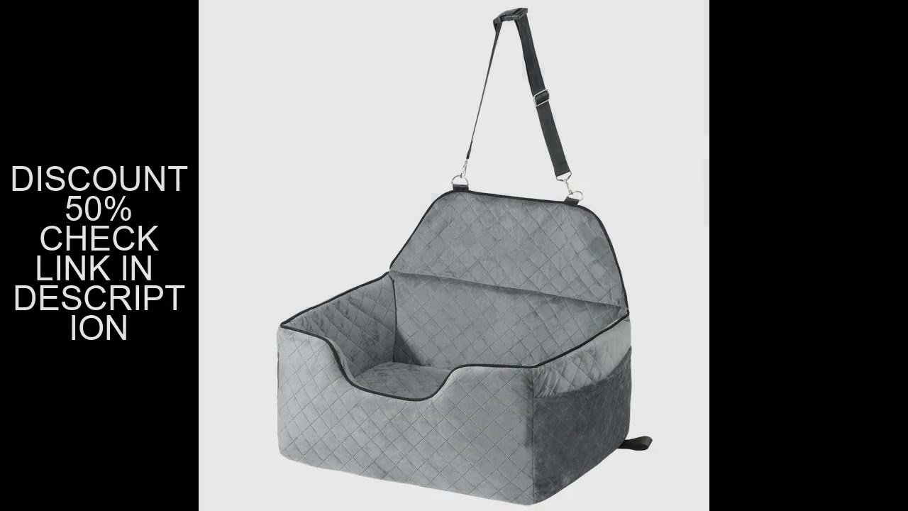 SucceBuy Dog Car Seat Dog Booster Seat for Car with A Storage Pocket Sponge Filling Car Bed for Medi