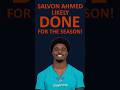 Salvon Ahmed Likely DONE for the Season! #nfl #dynasty #fantasyfootball #runningback #fortheshoe #rb