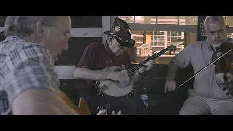 Jimmy Costa (Fiddle) on the porch at Clifftop July...