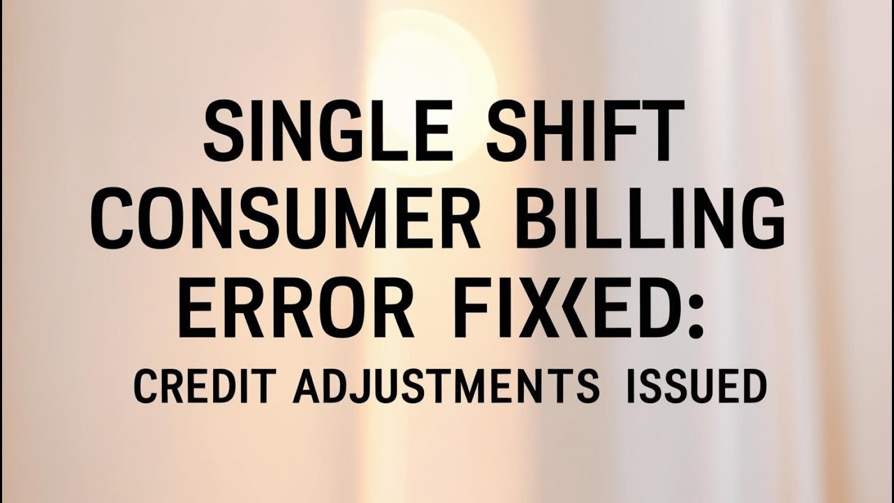 Single Shift Consumer Billing Error Fixed: Credit Adjustments Issued