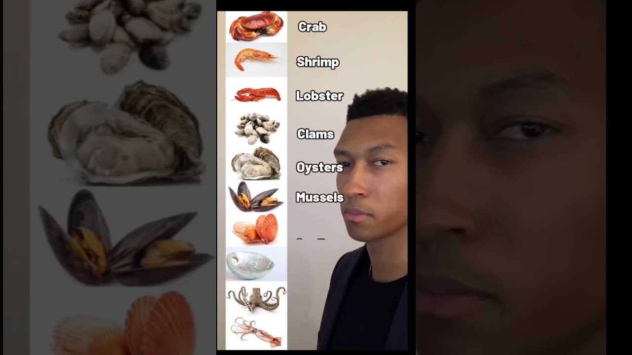 Do you the names of all sea food we eat?🦪🐙🦀🦑🦐 Learn English #english #spokenenglish #seafood #viral