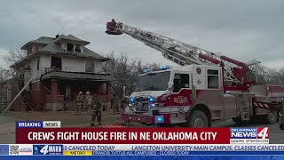 Crews battle blaze in NE OKC home, officials say it was a hoarding situation