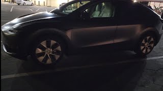 2022 Tesla Model Y Midnight Silver Metallic With XPEL Stealth PPF Paint Protection Film at Night