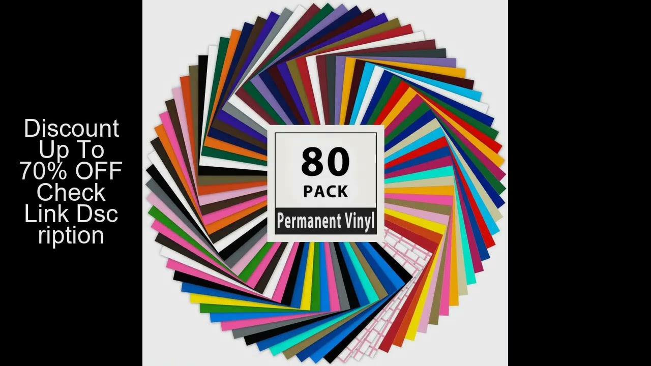HTVRONT Permanent Adhesive Vinyl Bundle 12" x 12" Adhensive Vinyl Sheets and Transfer Tape Sets for
