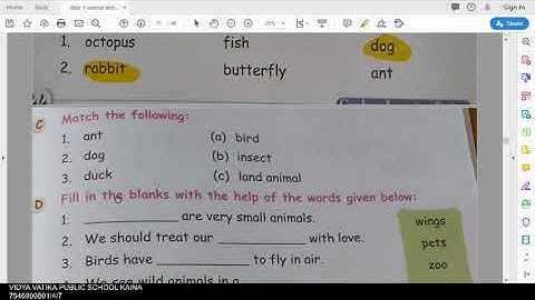class 1 science chapter 9 animals around us part 4 Q&A