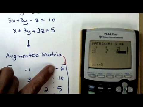 Solving a 3X3 System of equations on a calculator - YouTube