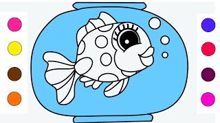 How To Draw Fish Coloring Pages For Kids Children Toddlers Learn Colors With Dra