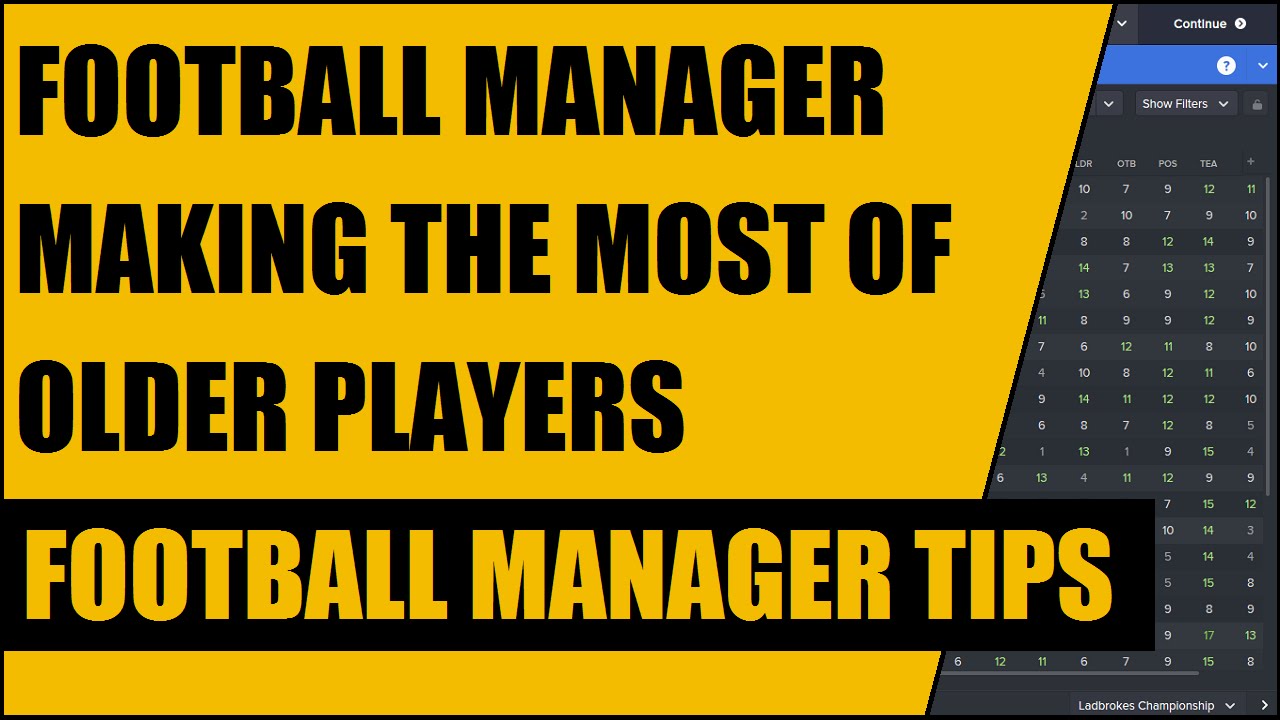 Football Manager Making The Most Of Older Players