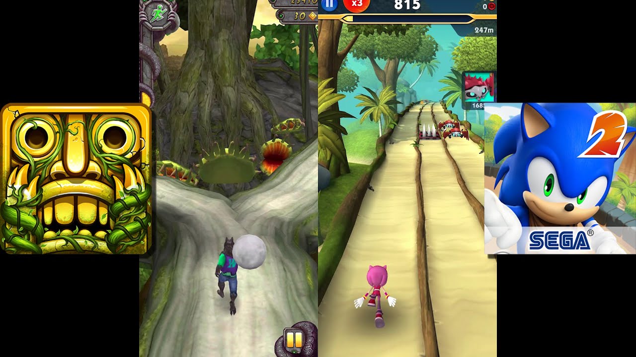 Temple Run 2 Lost Jungle Vs Sonic Dash 2 Sonic Boom - YouTube