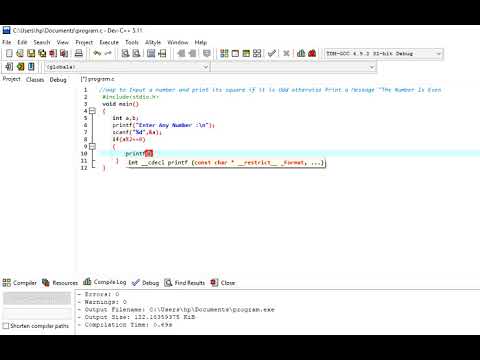 program to input a number and print its square if it is odd otherwise ...