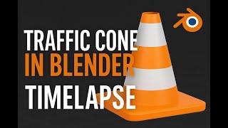 Blender 3D Timelapse – Low Poly Traffic Cone Game Asset 2025