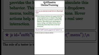 Playwright Hover Action Example | Move Mouse Over Element