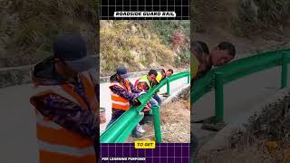 How Curved Road Guardrails Are Installed 😳🛣️.              #shorts#usa#viral