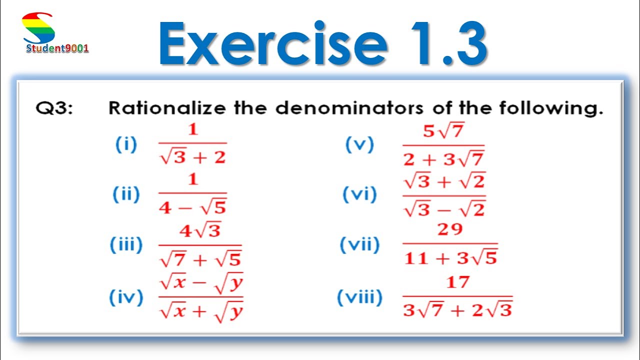 10th General Math Exercise 1.3 Question 3 - YouTube