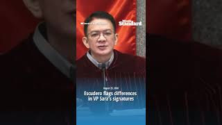Escudero flags differences in VP Sara’s signatures