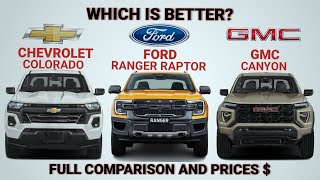 2024 Chevrolet Colorado vs 2024 Ford Ranger Raptor vs 2024 GMC Canyon | American pick up truck 2024