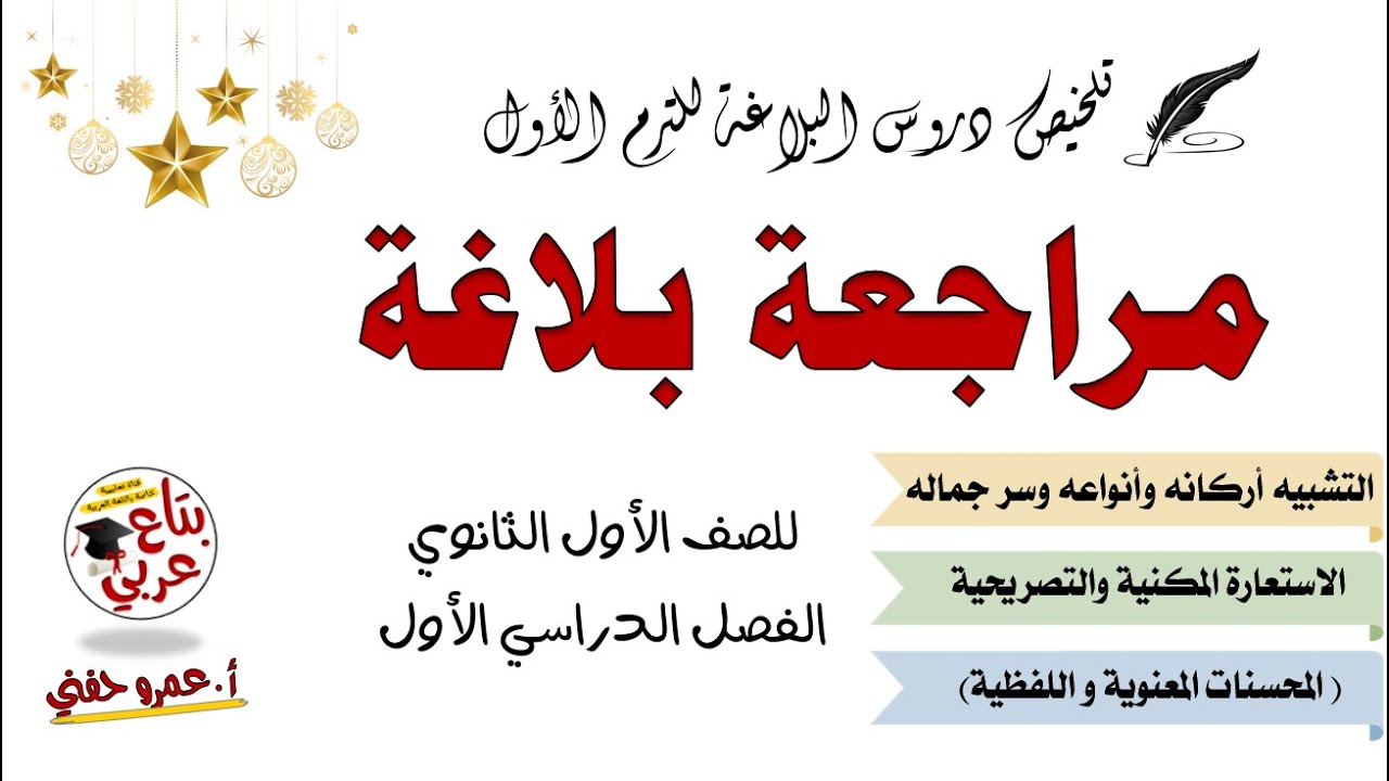 مراجعة بلاغة للصف الأول الثانوي