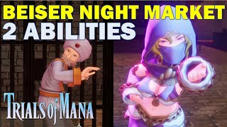 Learn Chain Abilities in Night Market Beiser | Magic Switch & Stat Down Resistance | Trials of Mana