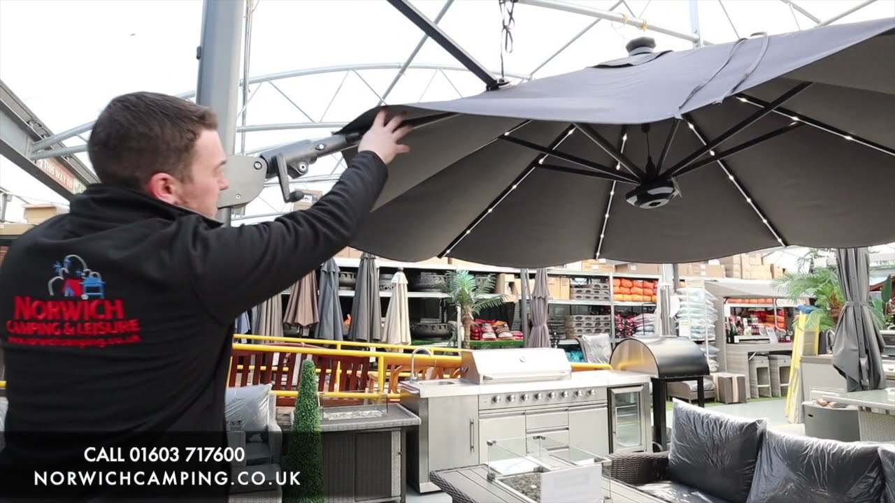 Kettler 3.5M Round Free arm Parasol YouTube
