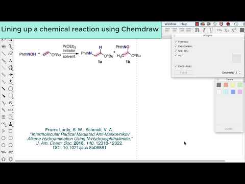 Lining up a chemical reaction using Chemdraw