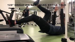 120º Single Leg Hamstring Bridge Hold - Upside Strength Exercise Library