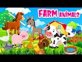 🐣Farm Animals for Kids Animal name and sound Learn animals Chicken sounds Cow sounds Pig sounds