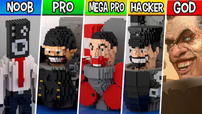 LEGO Upgraded G-Man Toilet 4.0 : Noob, Pro, HACKER! / (Skibidi Toilet) 