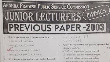 tspsc/Appsc jl physics previous years question papers with answers #tspscexams #stategovernmentjobs