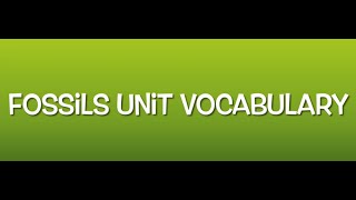 Fossils Unit Vocabulary Review