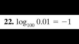 log100 0.01 = -1, write in exponential form