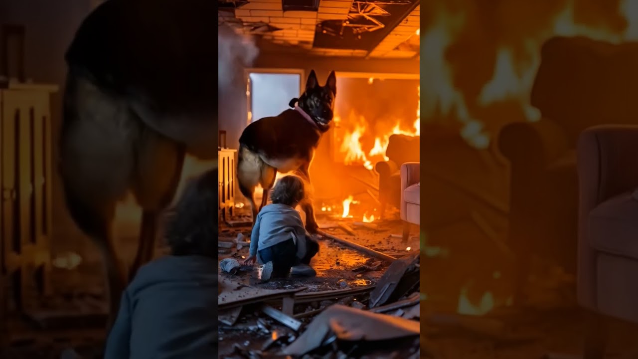 Heroic Black Shepherd Dog Rescues Child from Fire 🐶🔥 | Brave Act of Loyalty and Courage!