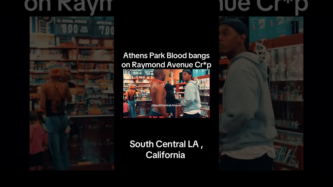 Athens Park Blood bangs on Raymond Avenue Crip in Blood territory￼😳