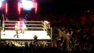 Evan Bourne Moonsault in Arena Monterrey in Mexico WWE RAW Live 2010