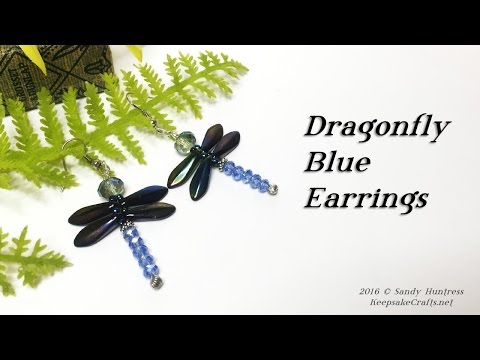 Libélula azul Brincos Tutorial