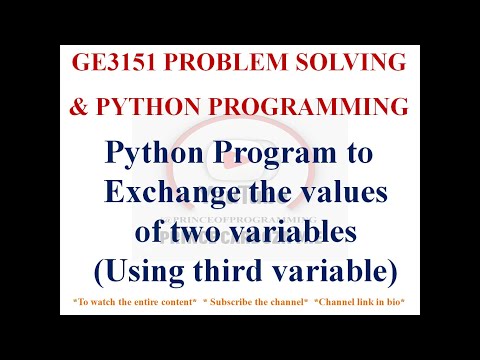 EXCHANGE THE VALUES OF TWO VARIABLES USING THIRD VARIABLE | ILLUSTRATIVE PROBLEM | GE3151 PSPP NOTES