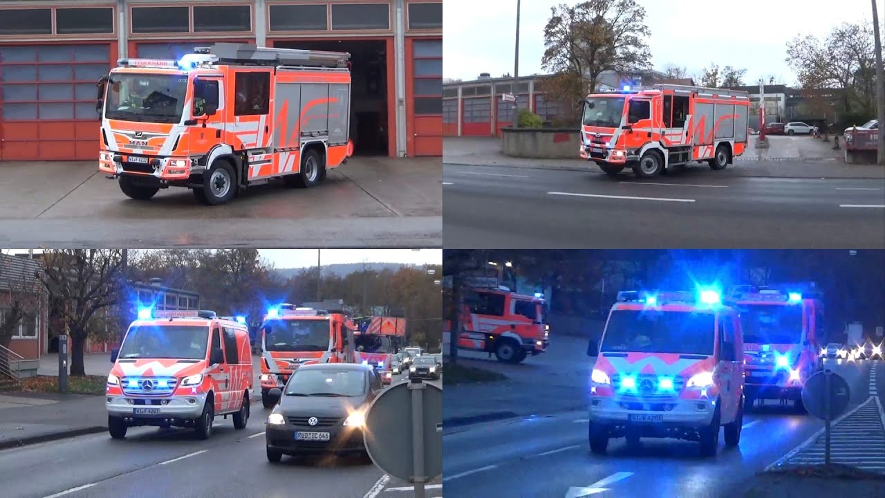 (Doppel FF Alarm) Einsatzfahrten Wache 1 Wiesbaden