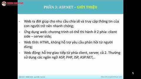 ASP.NET WEBFORM (Lesson18) - Giới Thiệu ASP.NET | TRUONGMINHTUAN