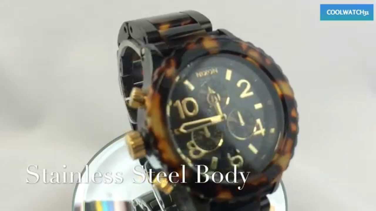 COOLWATCH31 A037-679 NIXON 42-20 CHRONO ALL BLACK TORTOISE WATCH 