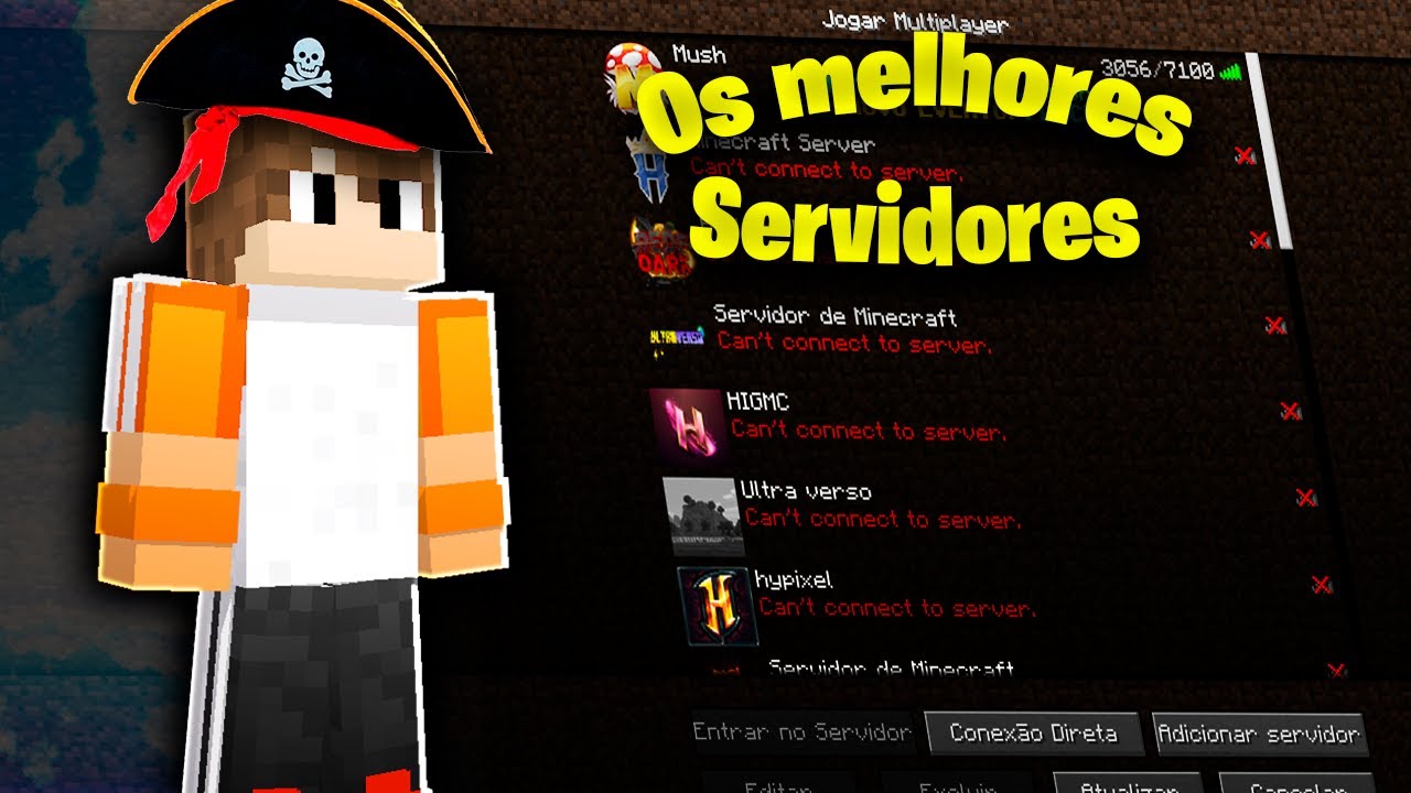 TOP 5 melhores servidores de MINECRAFT PIRATA BEDWARS E SKYWARS