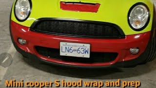 Wrapping a R56 mini cooper S Bonnet hood from start to finish