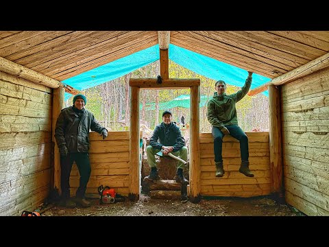 СТРОИМ БОЛЬШУЮ И СВЕТЛУЮ ЗЕМЛЯНКУ В ДИКОМ ЛЕСУ- ДОДЕЛАЛИ КРЫШУ, ЗАКРЫВАЕМ ЛИЦЕВУЮ СТОРОНУ ЗЕМЛЯНКИ