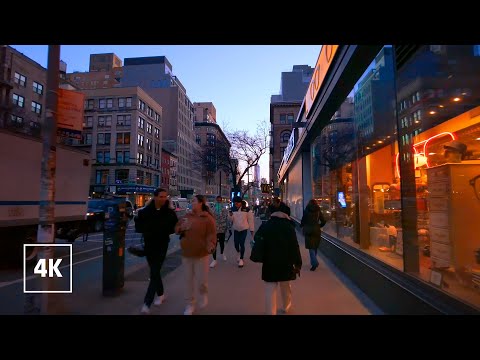 New York, Hoa Kỳ | Greenwich Village → SoHo | Đi Bộ Thành Phố Ban Đêm 4K