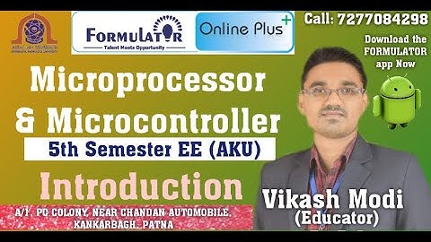 Microprocessor & Microcontroller | Introduction | AKU | 5th Semester | EE | FORMULATOR | Vikash Sir