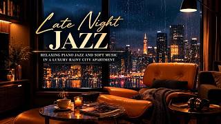 Late Night Jazz - Relaxing Piano Jazz And Soft Music In A Luxury Rainy City Apartment screenshot 5