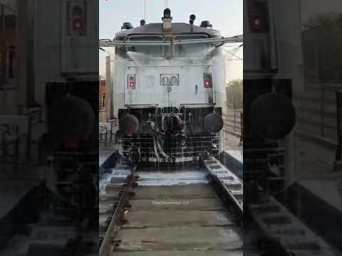 Train engine washing #train