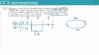 ОГЭ математика 2022 № 21 Рыболов в 5 часов утра на моторной лодке отправился от пристани