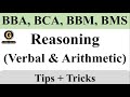 MAH BCA,BBA,BBM,BMS CET 2025 | Reasoning | Verbal & Arithmetic | Simple Tricks