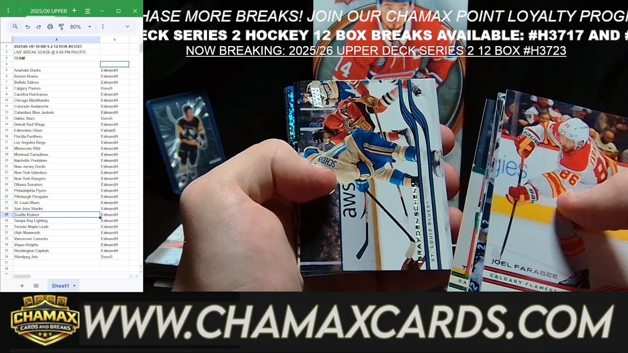 BREAKING TONIGHT: 2025/26 UPPER DECK SERIES 2 HOCKEY 12 BOX BREAK #H3723