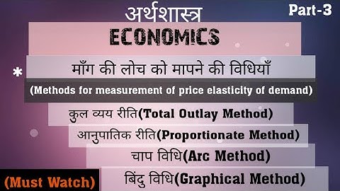 Methods for measurement of Elasticity of Demand (माँग की लोच मापने की विधियां)