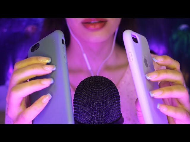asmr tapping iphones and phone cases